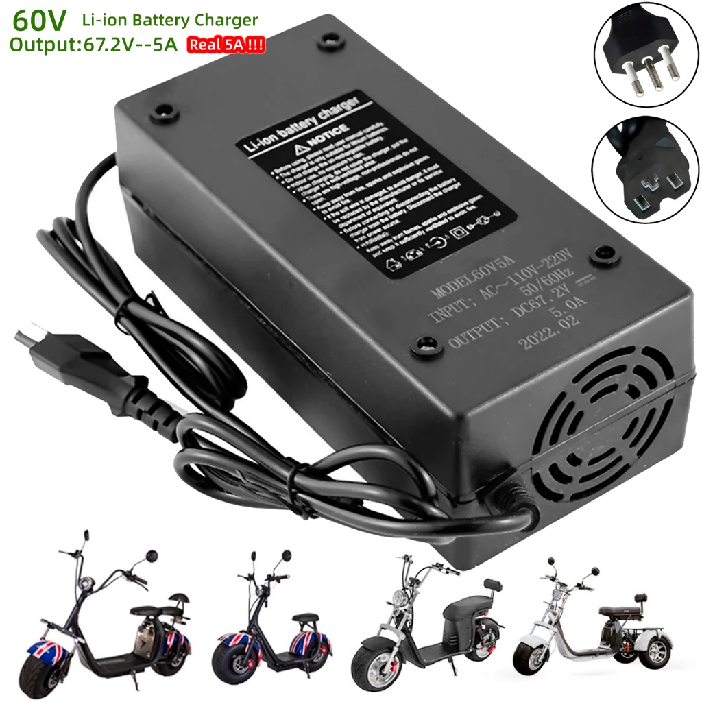 Carregador 67.2V 5A Bivolt Compatível com Scooter Tipo Citycoco