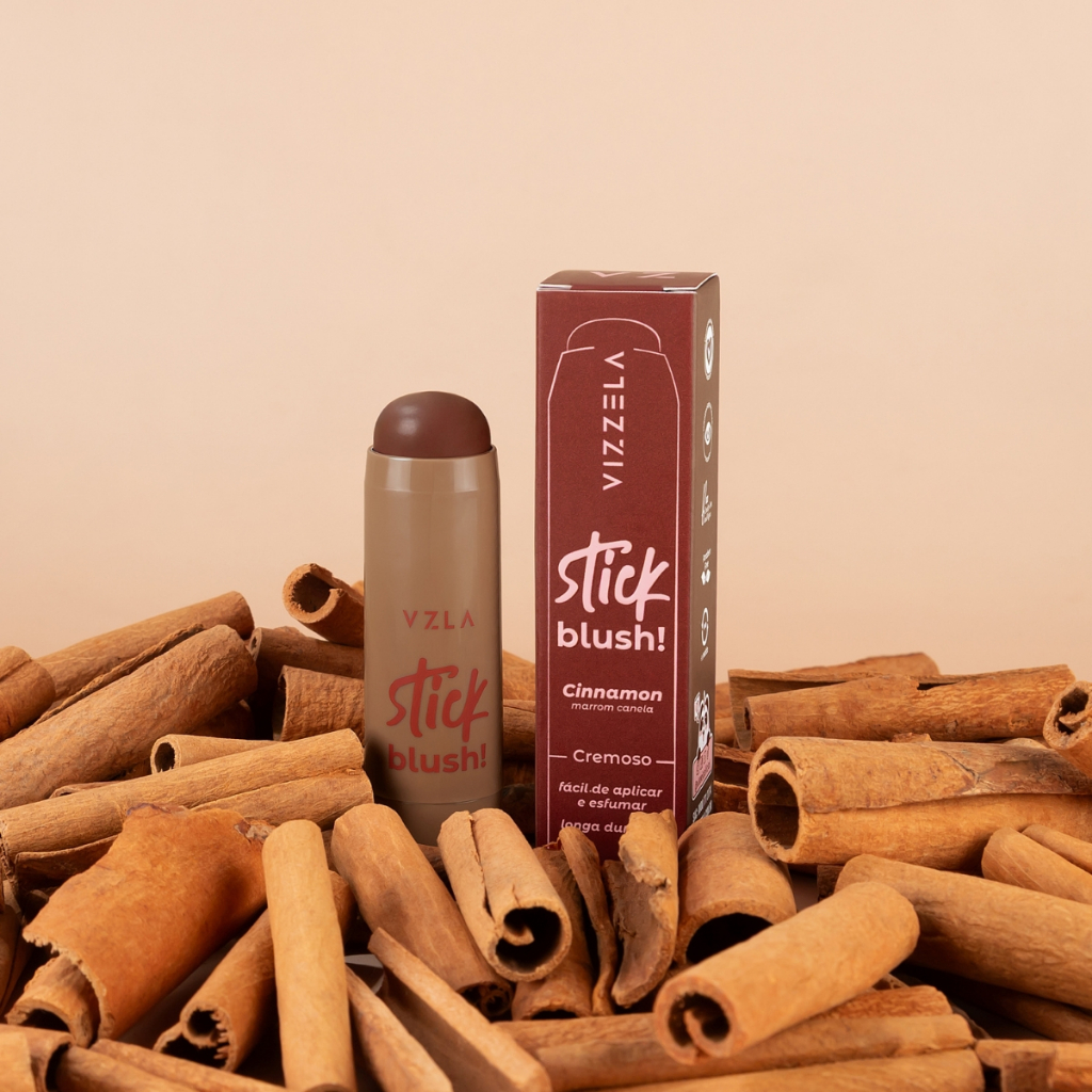Blush Bastão Stick Cinnamon Canela Marrom Bastão Original Vegano Vizzela