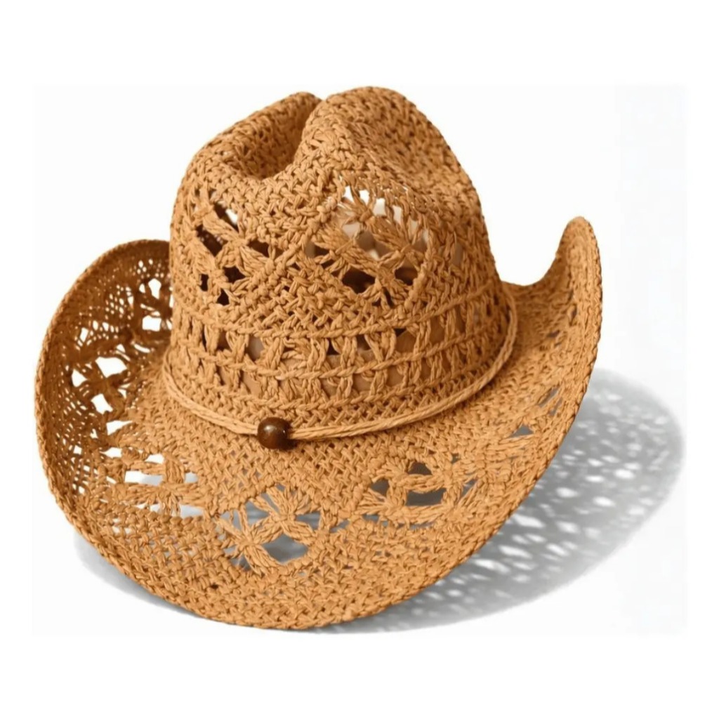 Chapéu Cowboy Country Palha Virginia Moda Feminina Praia Rodeio Estilo Sertanejo Verão Unissex