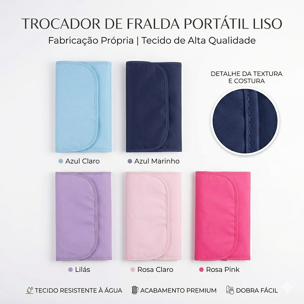 Trocador de Fralda Portátil Dobrável Impermeável Acolchoado para Bebê Menino e Menina