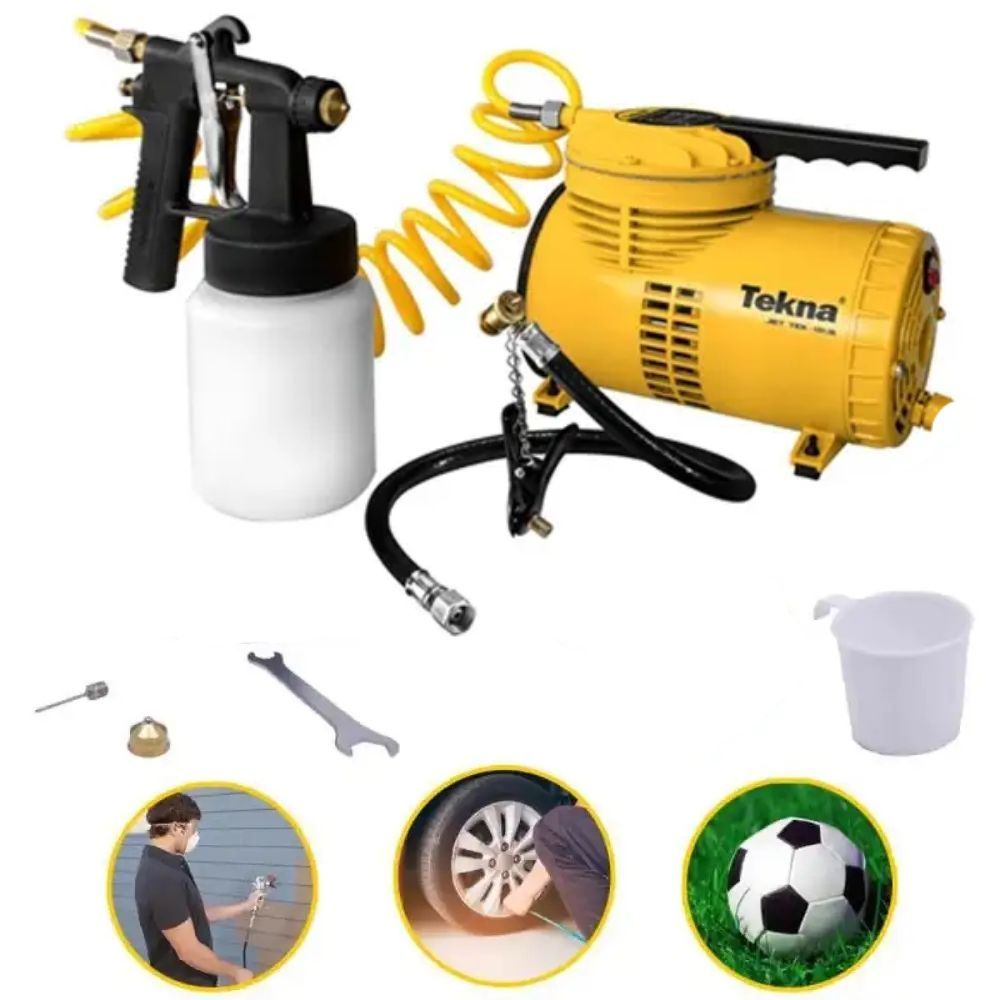 Compressor de Ar Direto 40 PSI 1/4 HP com Kit BIVOLT CD12151BK TEKNA