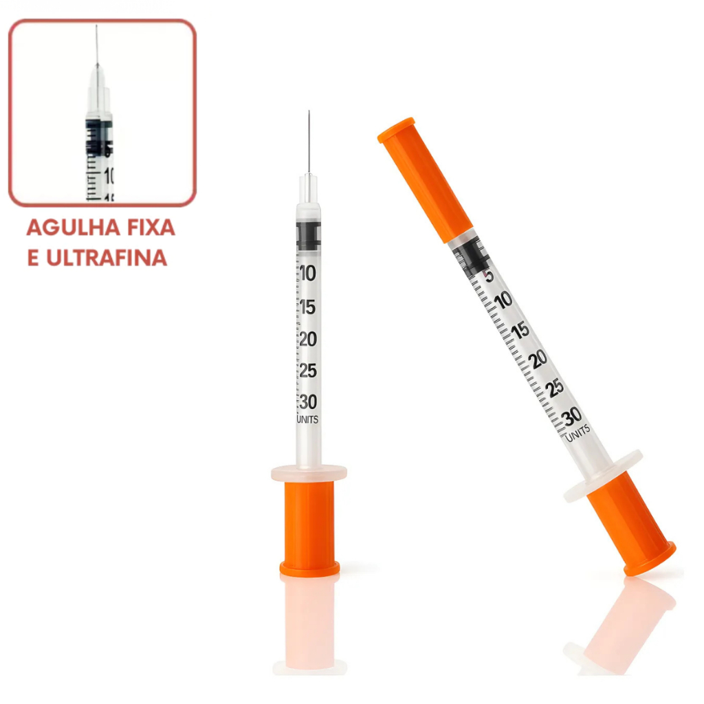 Kit 10 Seringas de Insulina 0,3ml com Agulha 8mm x 0,30mm Uniqmed