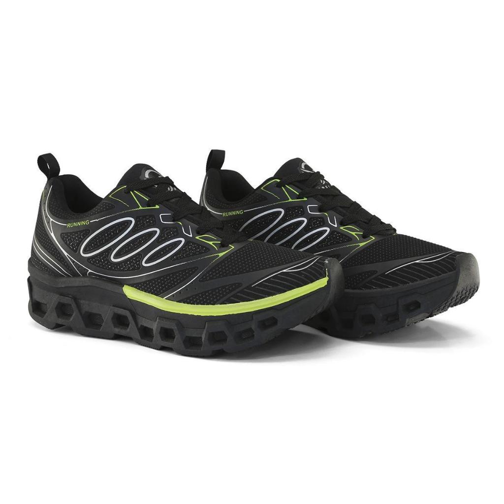 Tenis Masculino Escolar Academia Original FREEDOM Corrida Caminhada Lançamento PROMOCAO EVOUTION PRETO LIMAO VERDE