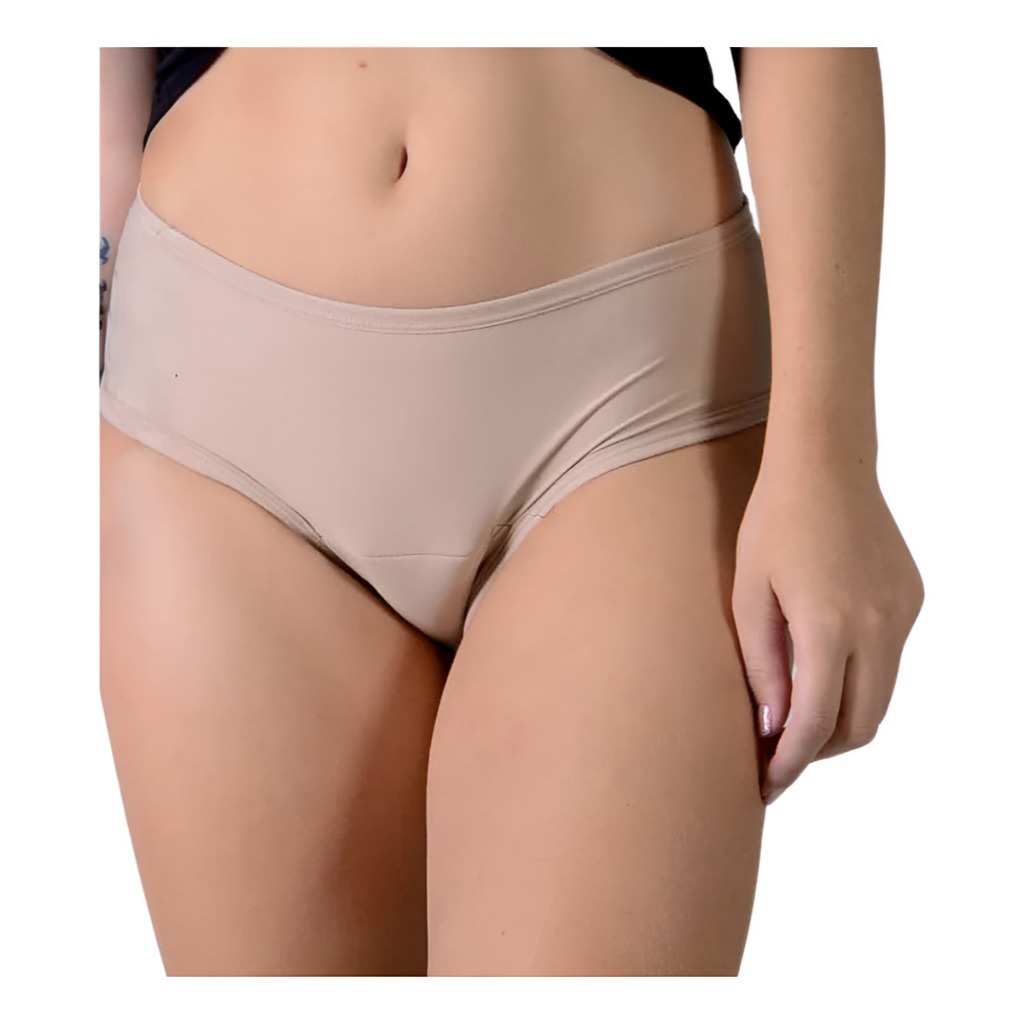 Calcinha Absorvente Fluxo Moderado Incontinência Urinária Bege