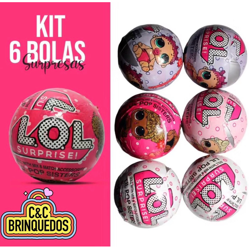 KIT BOLAS DA LOL SURPRESA! cada bola vem uma surpresa Dentro ideal pra Aniversário 🎁 lembrancinhas e Brindes 🥳