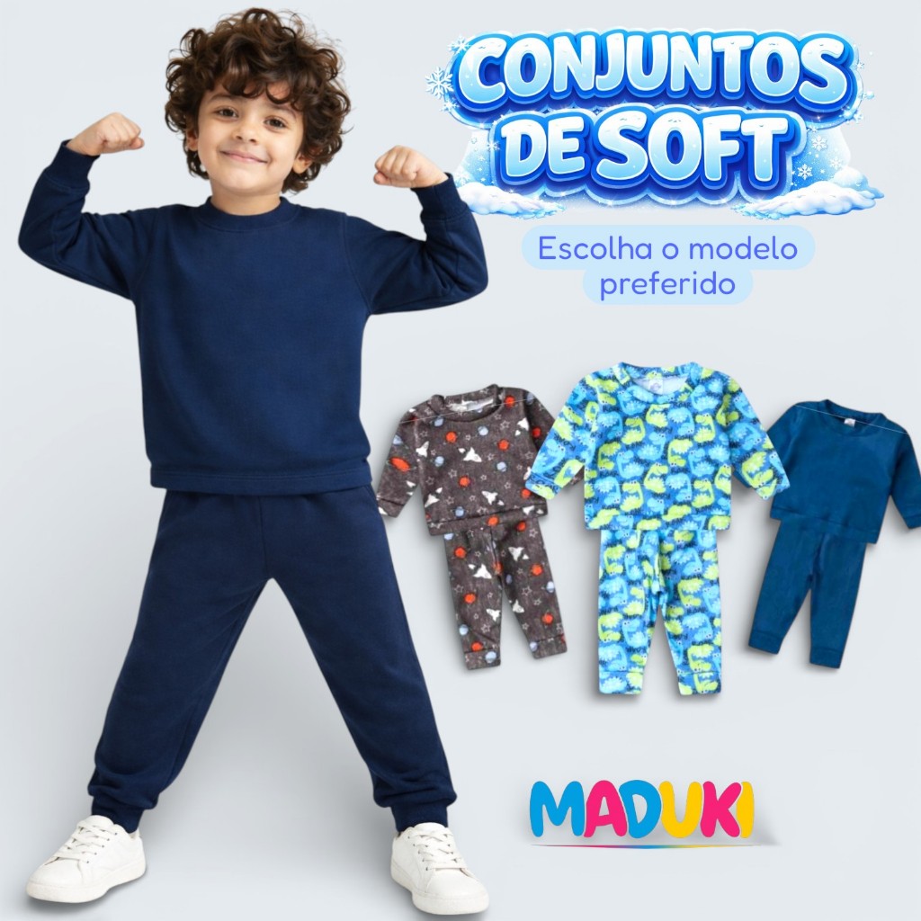 Conjunto Infantil Menino Inverno Soft Masculino Quentinho 1 a 8