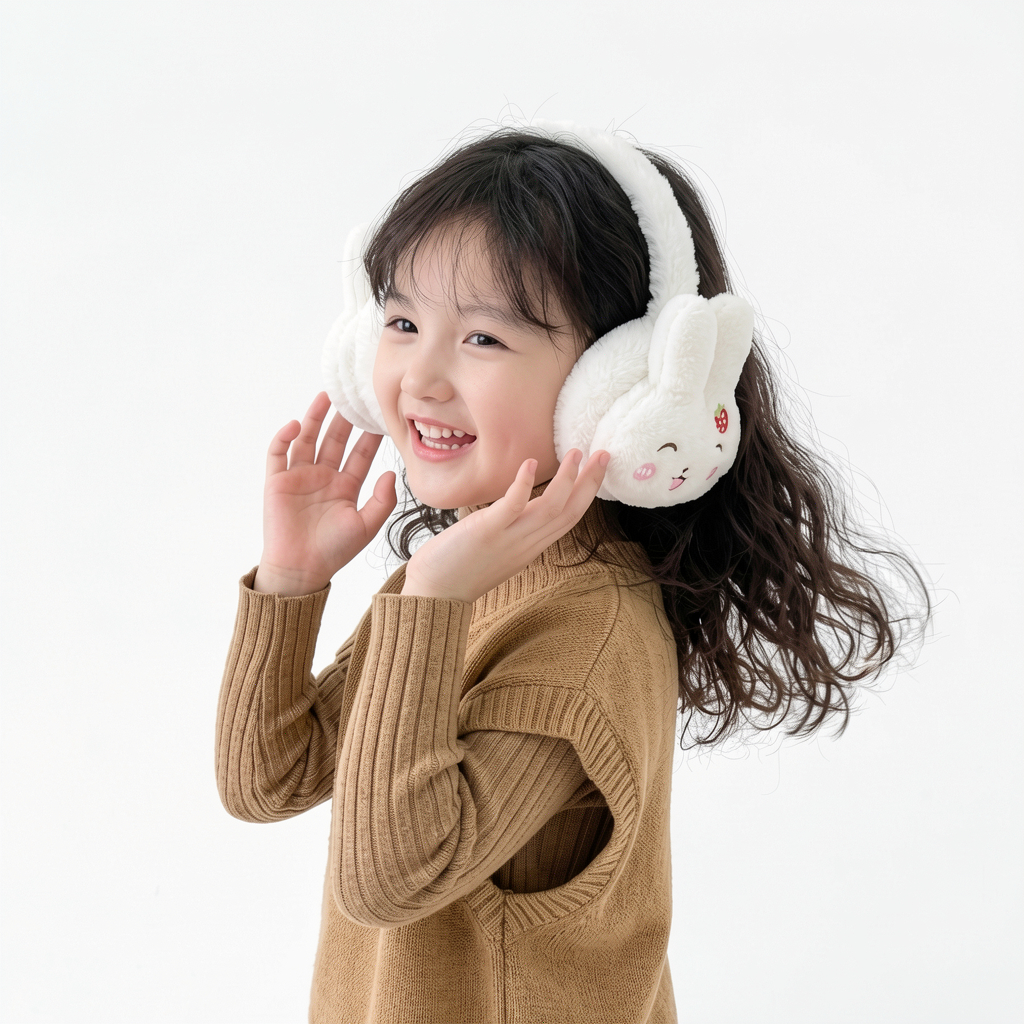 Protetor Aquecedor De Ouvido Orelha Infantil Menino Menina Inverno Quente Earmuff Frio Felpudo Pelúcia FPH0325CH