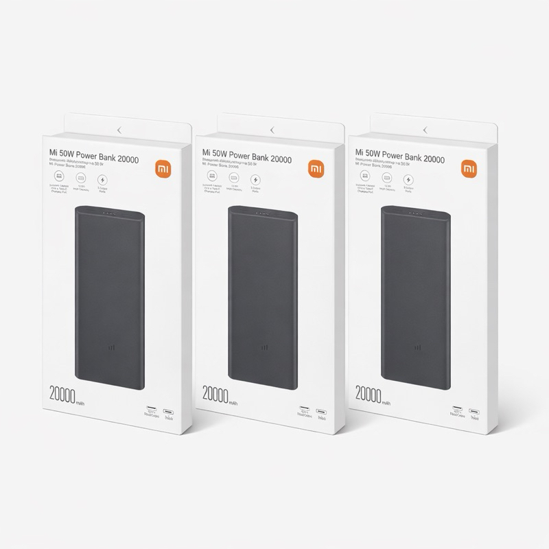 Bateria Portátil Xiaomi 20000mAh 50W Turbo Original Carregamento Rápido USB-C