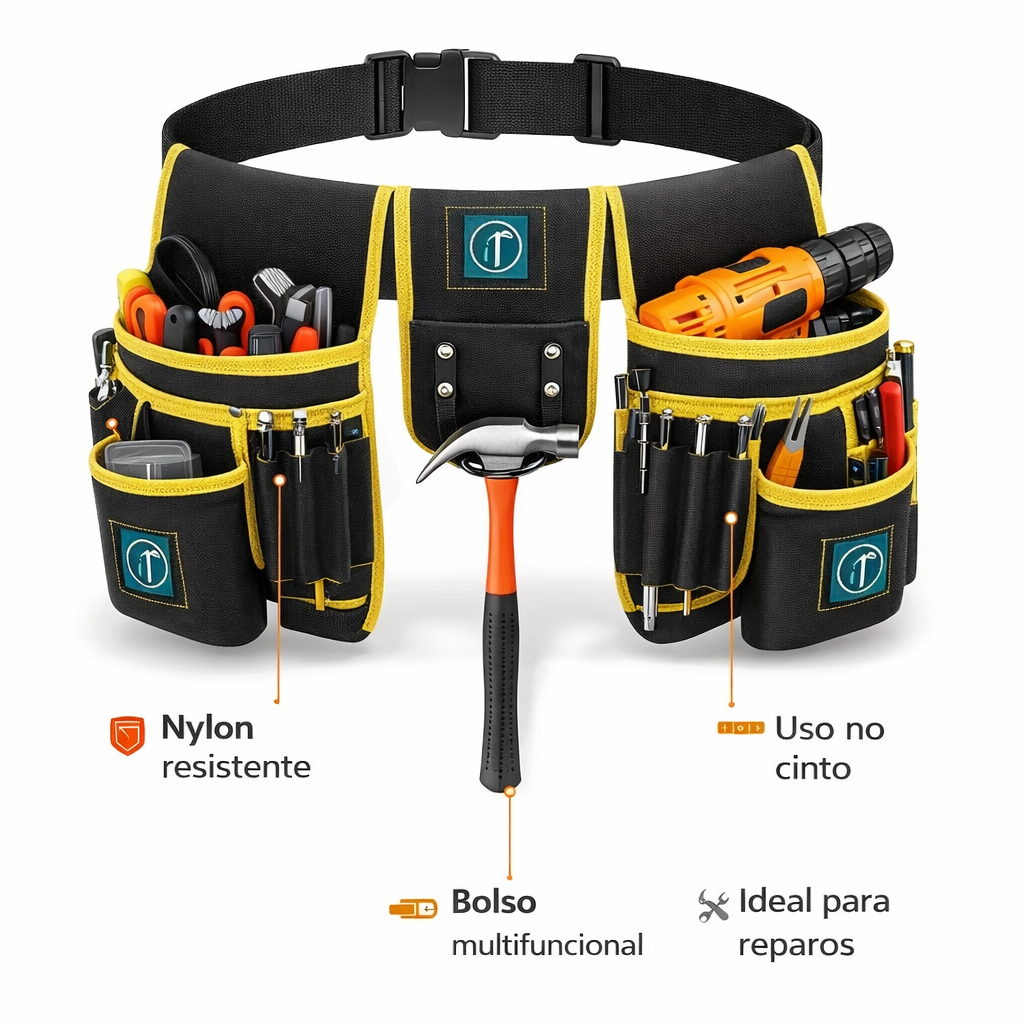Bolsa De Ferramentas Para Eletricista, Bolso Multifuncional De Nylon De Reparo De Cinto