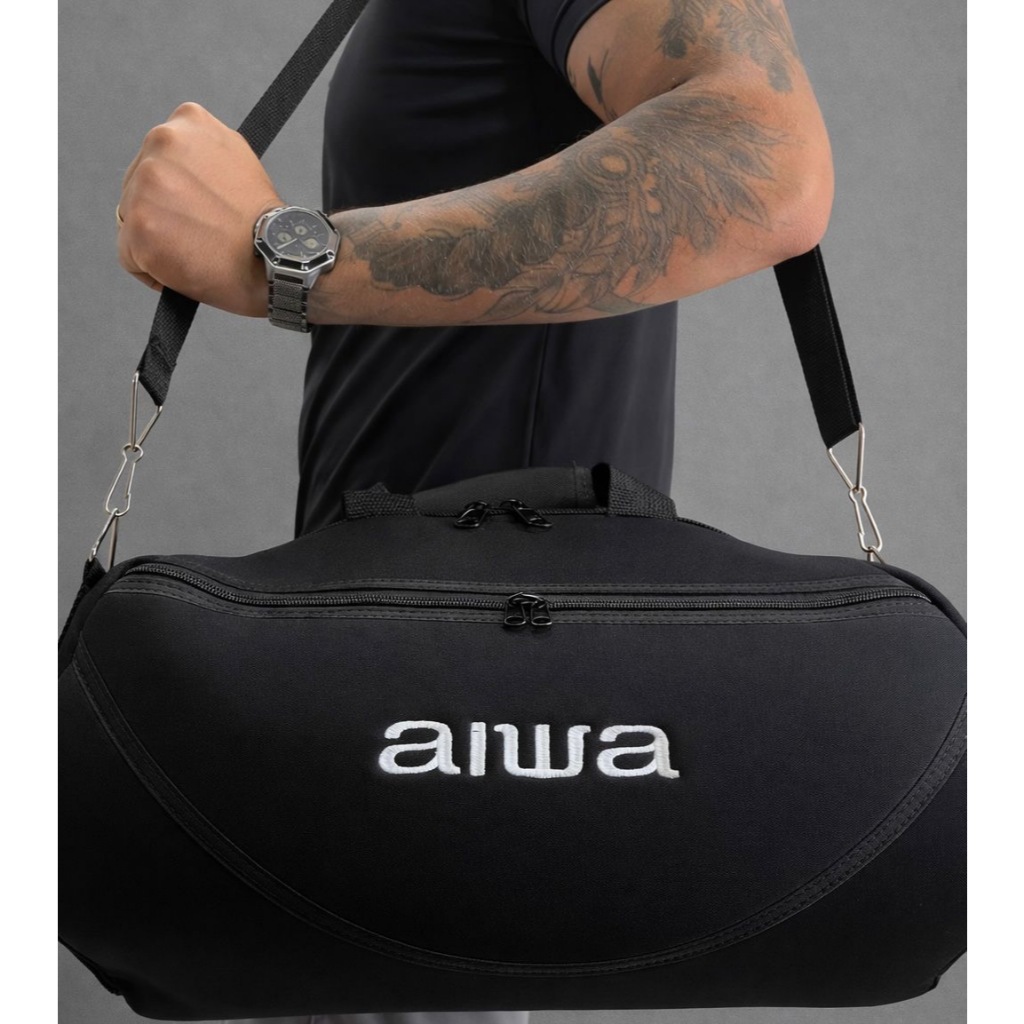 Case Bolsa para Caixa de Som Compativel boombox AIWA | Capa Protetora com Alça e Bolso | Transporte Seguro e Resistente