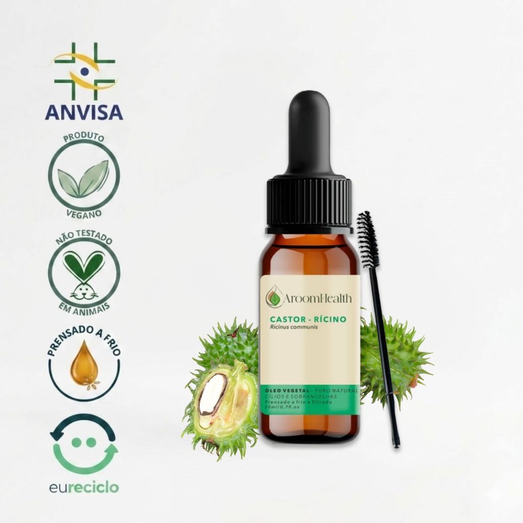 Óleo para Cílios e Sobrancelha com aplicador puro e natural 20 ml
