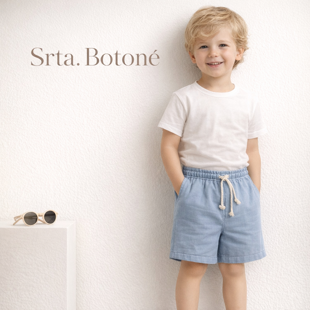 Short linho mauricinho bebê- infantil Moda kids**&