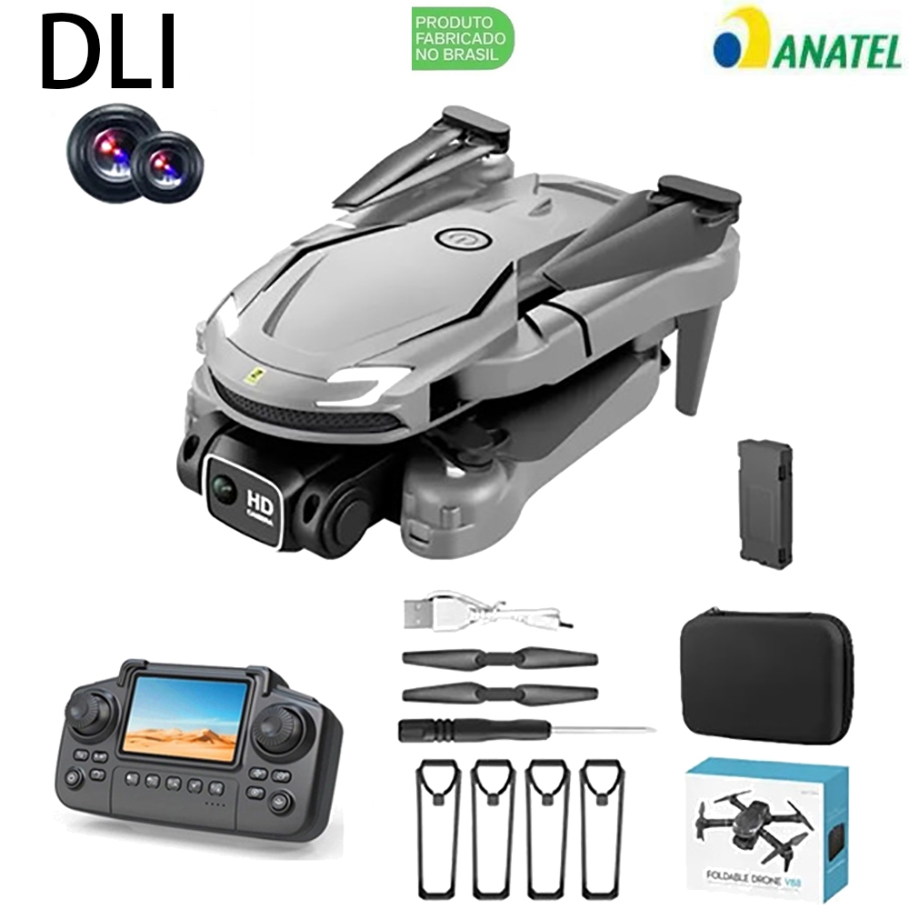 DLI Novo Drone V88 Dual Camera con Tela Quadcopter Dobrável FPV HD Mini Drone