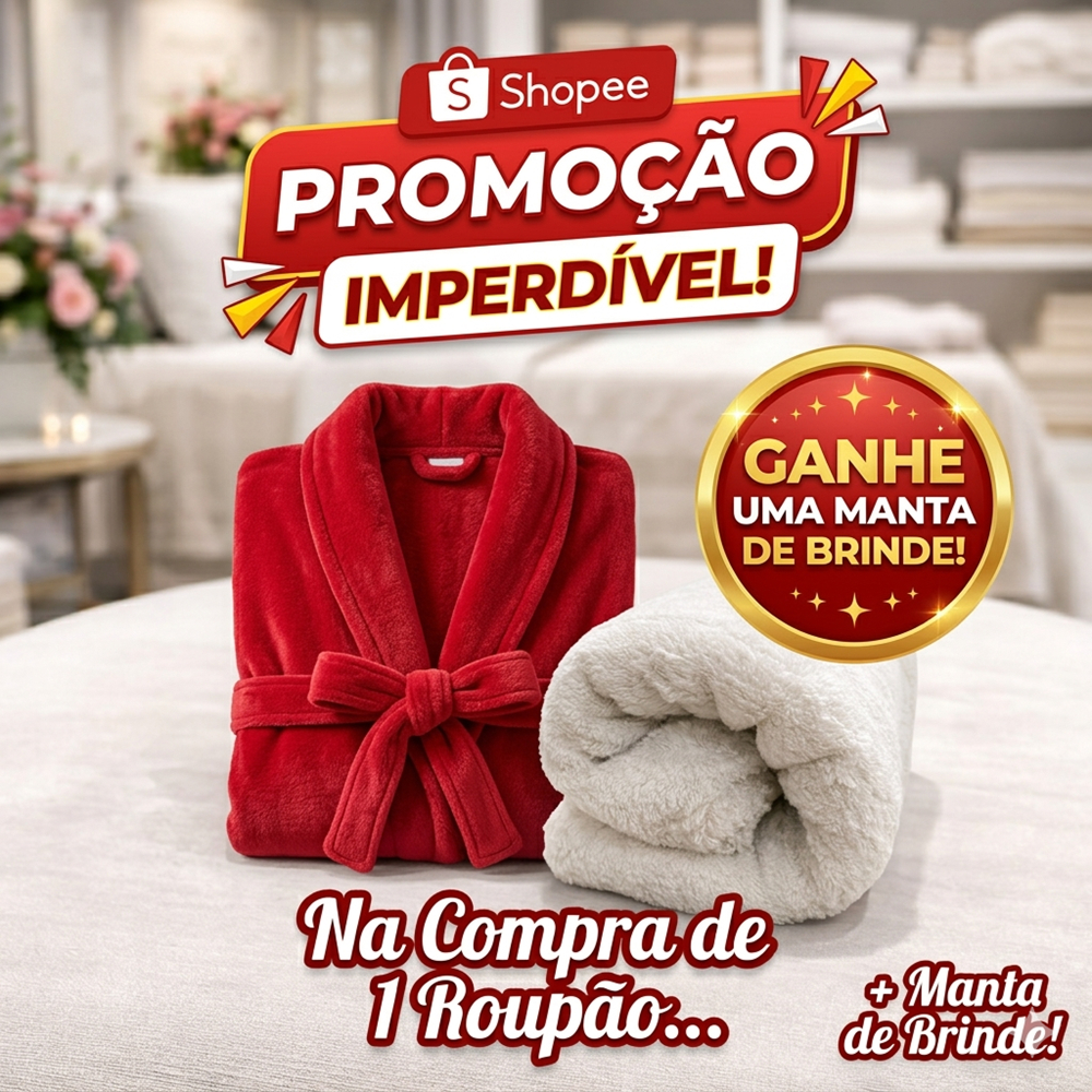 Roupão Corttex Microfibra Felpudo Conforto + Manta Brinde