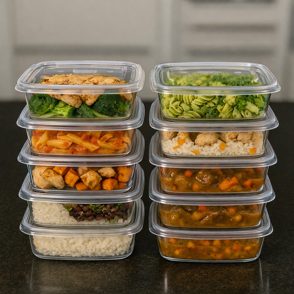 Kit 10 Potes Vasilhas 1000ml 1kg Transparente BPA FREE - GLMIX organizador alimento jogo de marmitas