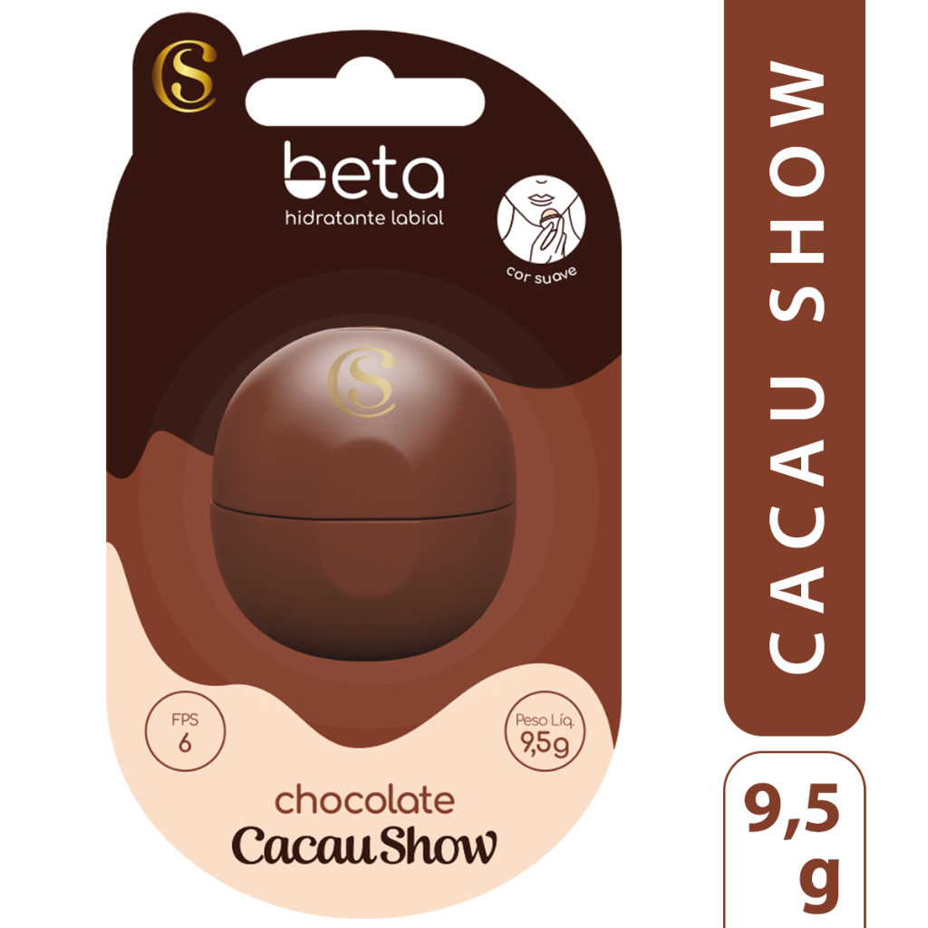 Hidratante Labial Beta Chocolate Cacau Show – Edição Especial FPS 6