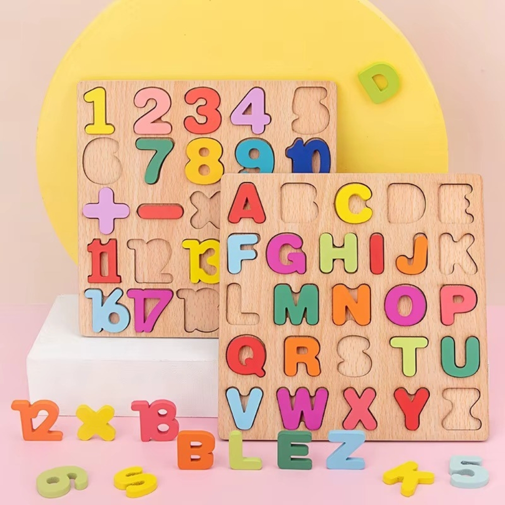 Kit 2 Tabuleiros Educativo Pedagógico Alfabeto Letras e Números Formas Geométricas Sortidos