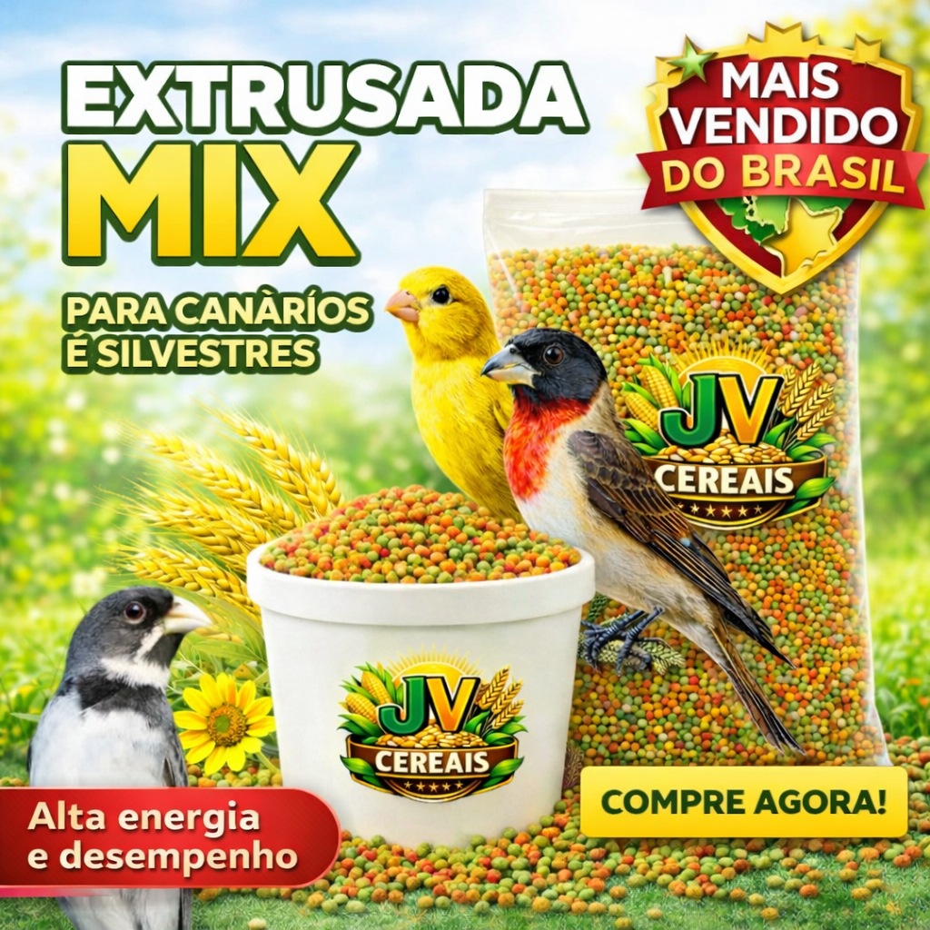 Ração Extrusado Para Coleiro, Canário, Pintassilgo e Exóticos 1kg