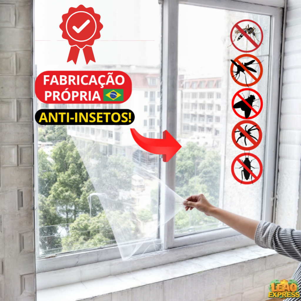 Tela Mosquiteiro para Janela com Moldura | Proteção Contra Moscas e Mosquito Net