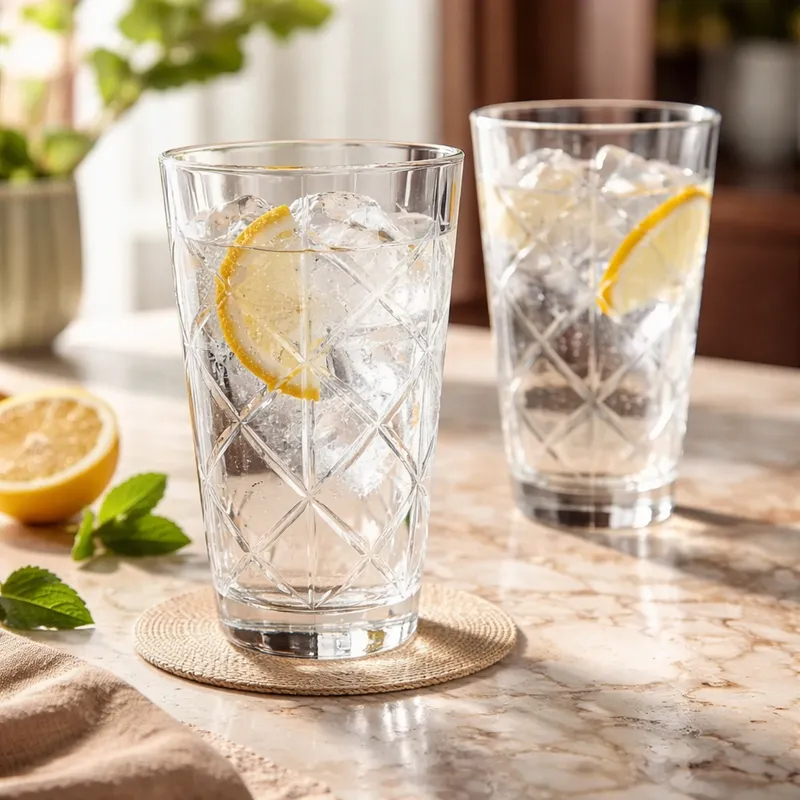 Jogo 6 Copos Porto Fino Long 420ml Vidro Transparente Resistente Dumiat Rio Glass Super Promoção!!