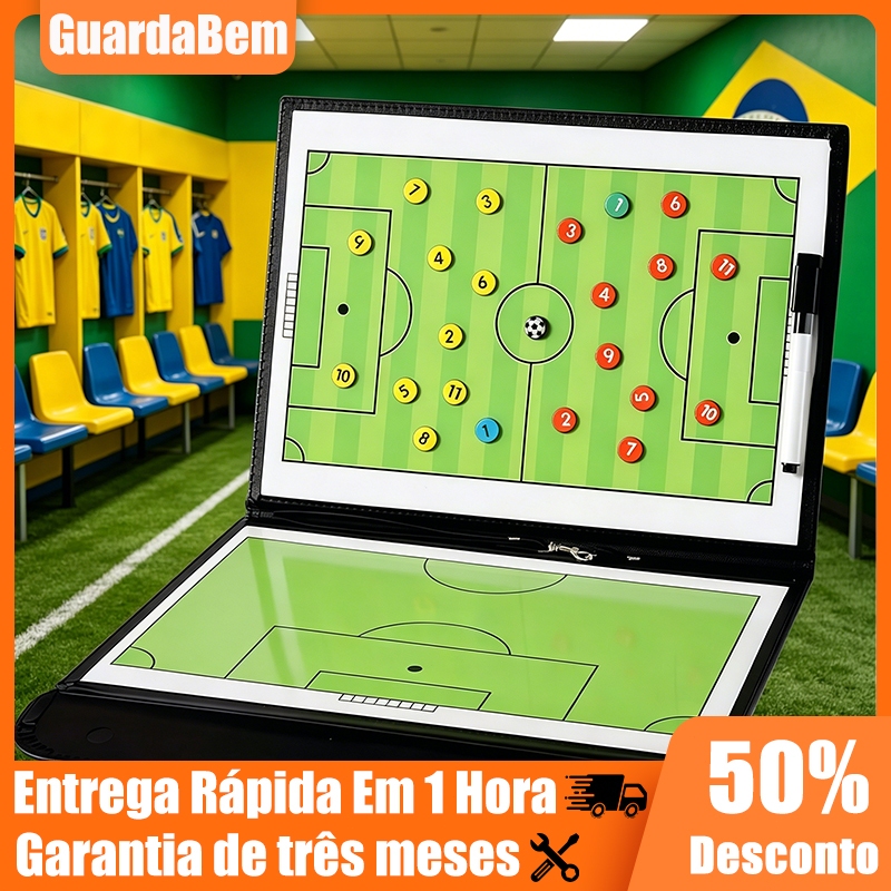 Kit Prancheta Quadro Tática Magnética Para Campo De Futebol Basquetebol