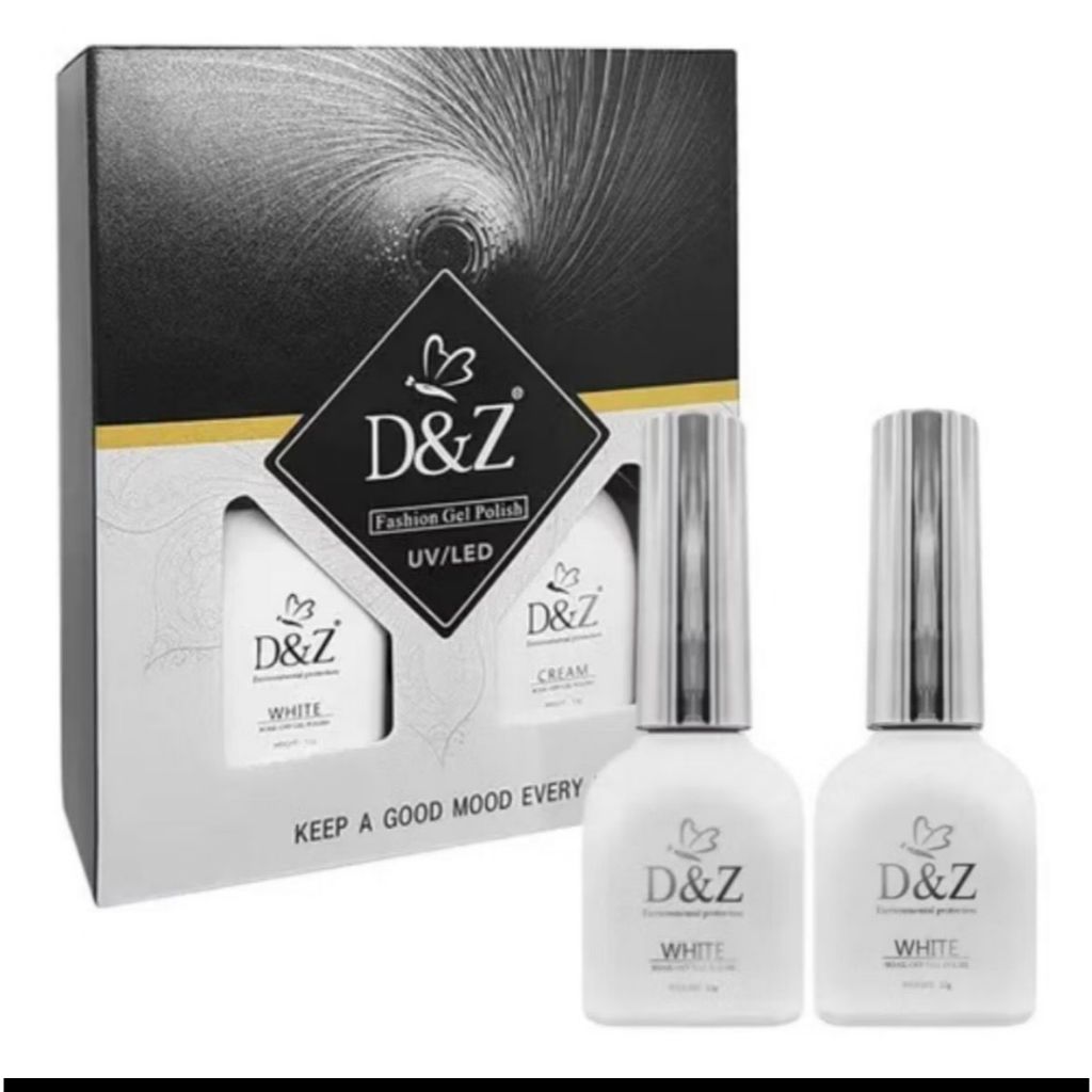 Kit Francesinha Em Gel D&z Branco E White 24g Branco White 2 Unidades White Led UV
