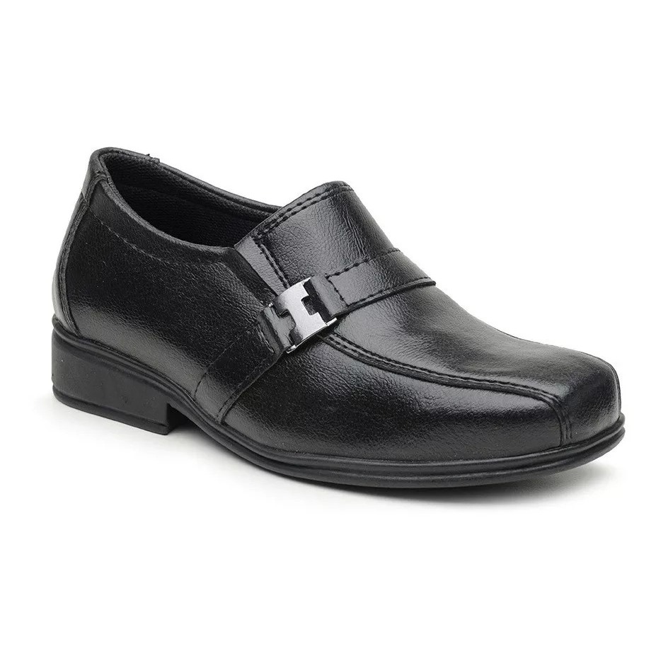 Sapato Social Infantil Masculino Meninos Confortável Preto Fivela Do 21 ao 36
