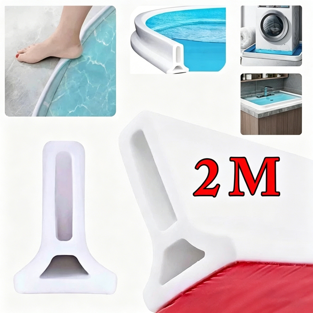 1.5M/2M/3M Peitoril Silicone Barreira Água Pia Cozinha + Cola Reforço