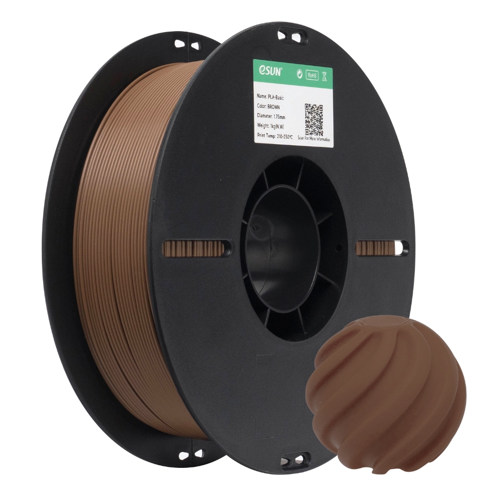 Filamento PLA ESUN para Impressora 3D - Cor Marrom 1kg - 1,75mm