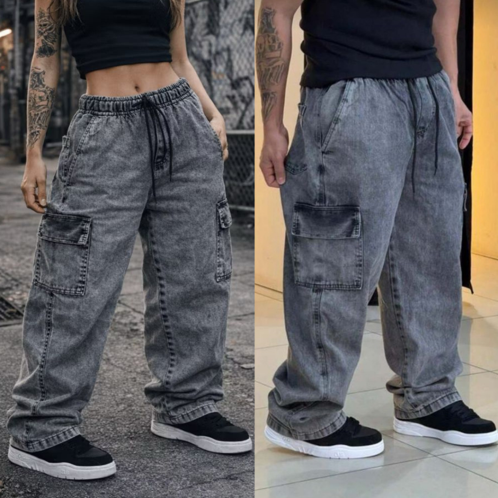 Calças Balão cargo Masculina Jogger sem punho