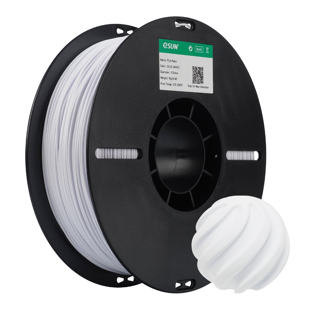 Filamento PLA ESUN para Impressora 3D - Cor Branco Gelo 1kg - 1,75mm