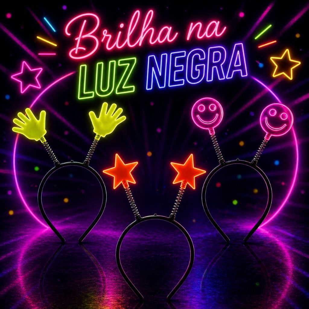 Kit 50un Tiara Neon Balada Aniversário Festa Casamento Diversão  Colorido