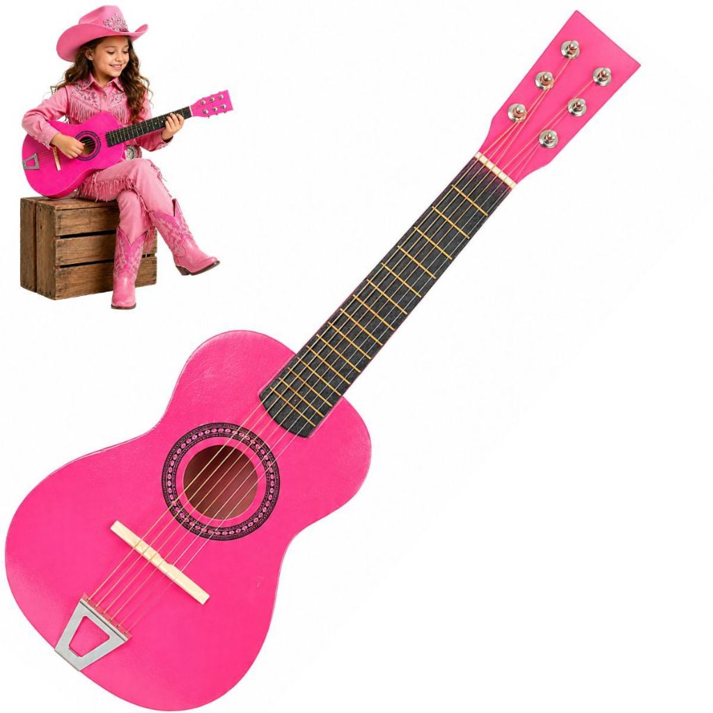 Violão Madeira Infantil Semi Profissional Com Cordas Em Aço Mini Violão Criança Brinquedos Menino