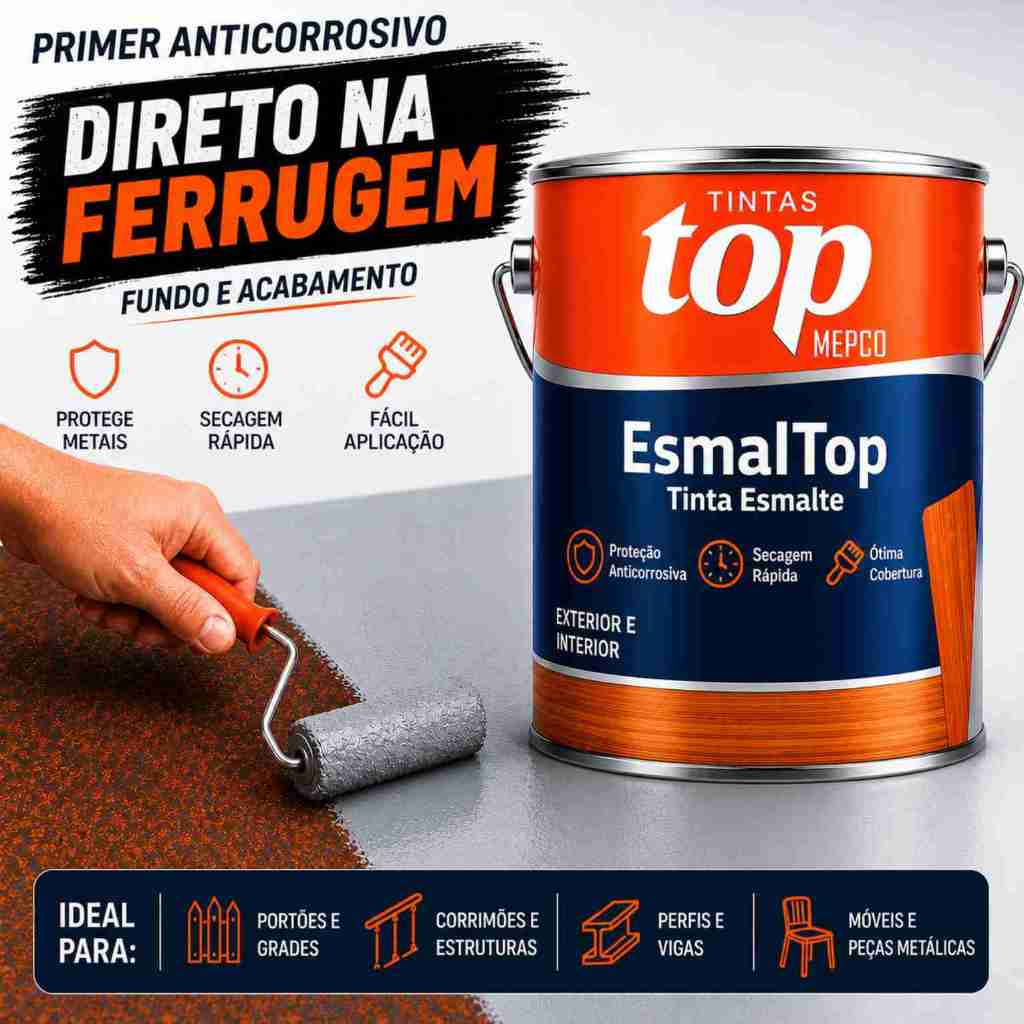 Tinta Para Ferrugem 900ml – Direto no Metal, Alta Aderência e Secagem Rápida