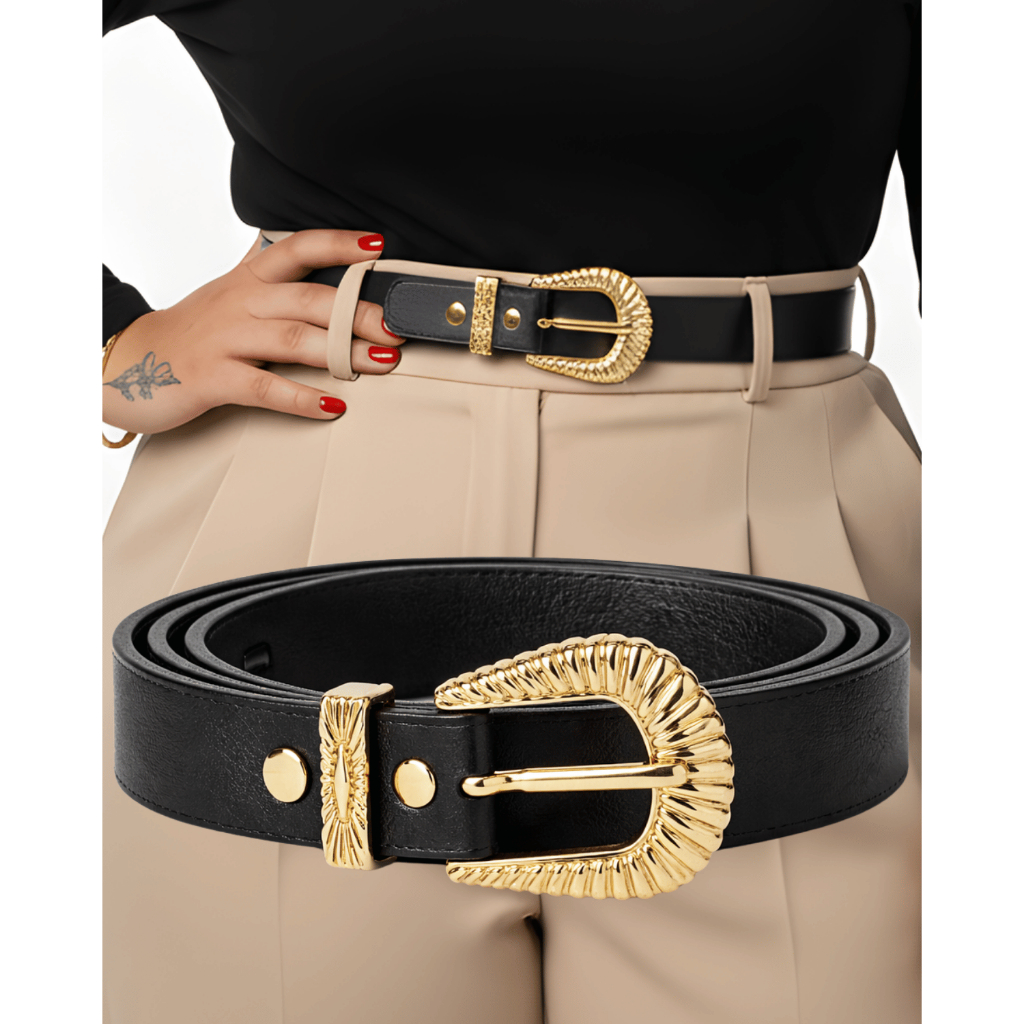 Cinto Feminino Plus Size Social Alfaiataria Elegante Casual Country Fivela Decorada P ao G3