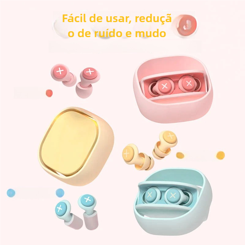 Tampões Auditivos Em Silicone Profissionais À Prova De Som Redução De Ruído Anti-Com Esponja Macia