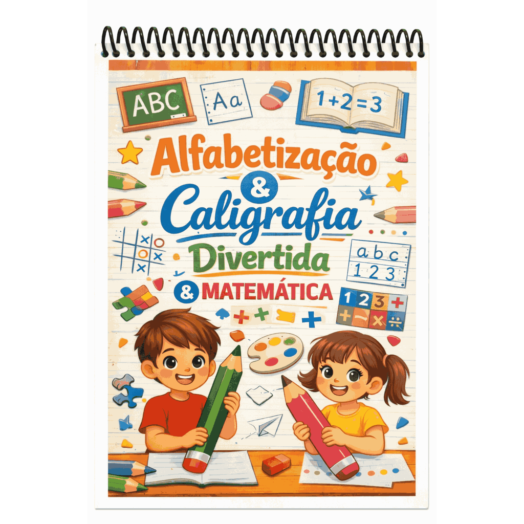 Apostila de Alfabetização e Caligrafia Infantil + Matemática | Atividades Educativas