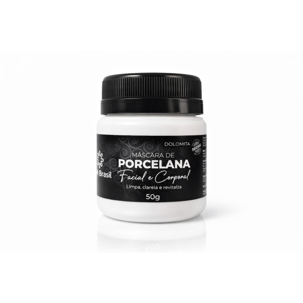 Kit 2 Máscara Clareadora Porcelana com Dolomita - Axilas, Rosto, Limpeza e Uniformiza Tom