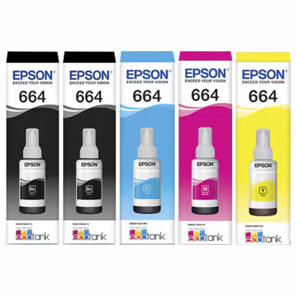 Kit 5 Tinta Refil T6 64 6 64 para L120 L1300 L395 L396 L355 L555 L365 L355