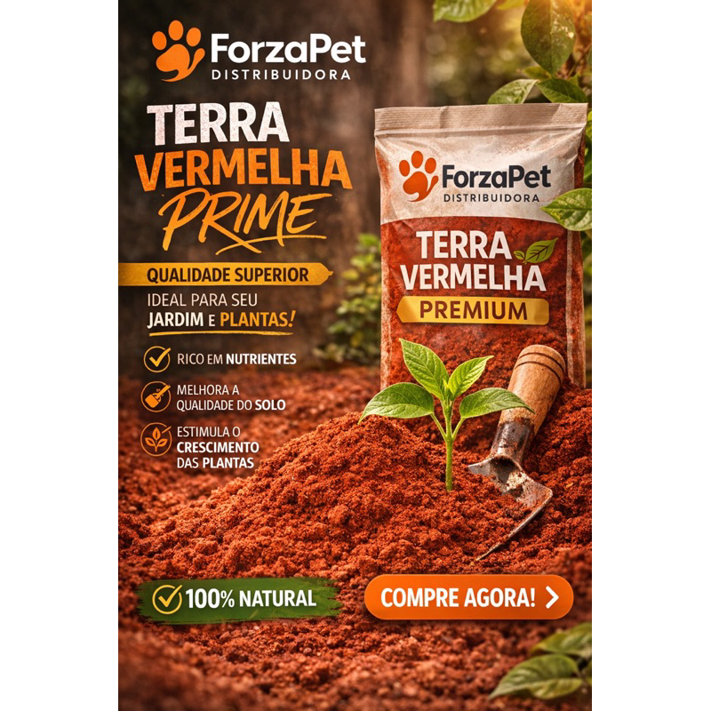 Terra Vermelha Pura 12kg Para Jardinagem Plantas Vasos Hortas Alta Qualidade