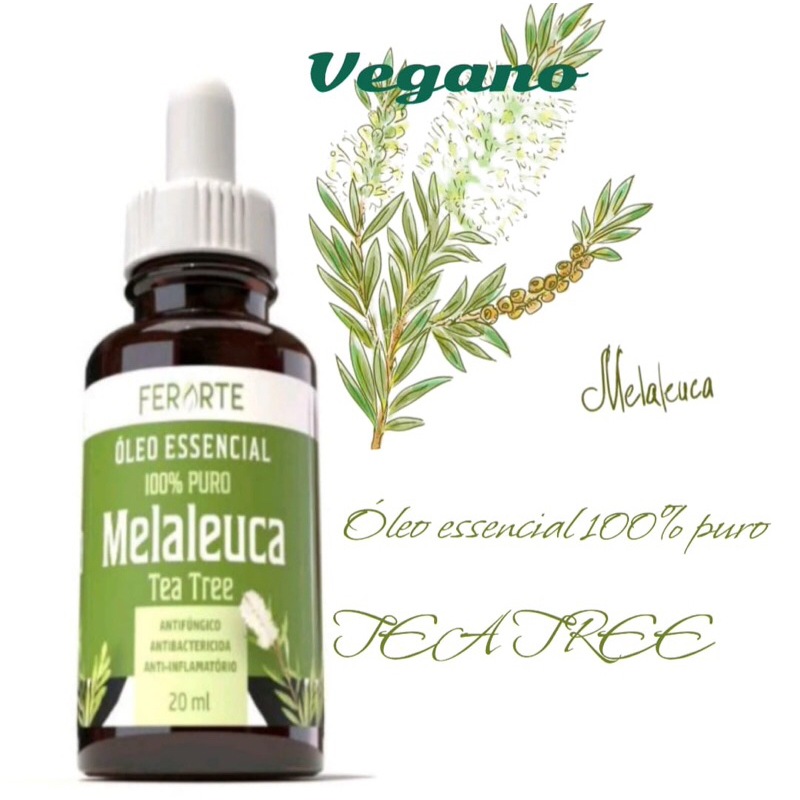 Óleo essencial de melaleuca tea tree 20ml micose, cuidados intimos