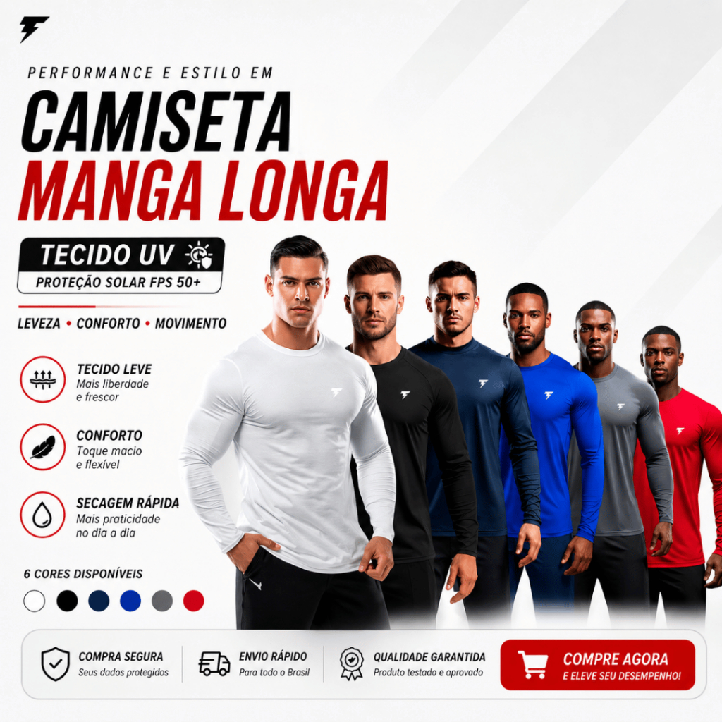Camisa Térmica Proteção Uv 50+ Segunda Pele Camiseta Blusa Malha Fria Academia Manga Longa