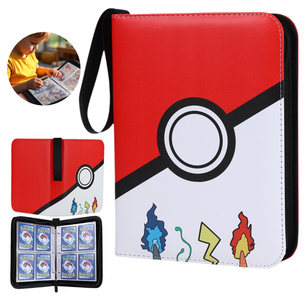 Porta 400 Cards Pokémon Charizard Álbum Fichário Com Zíper