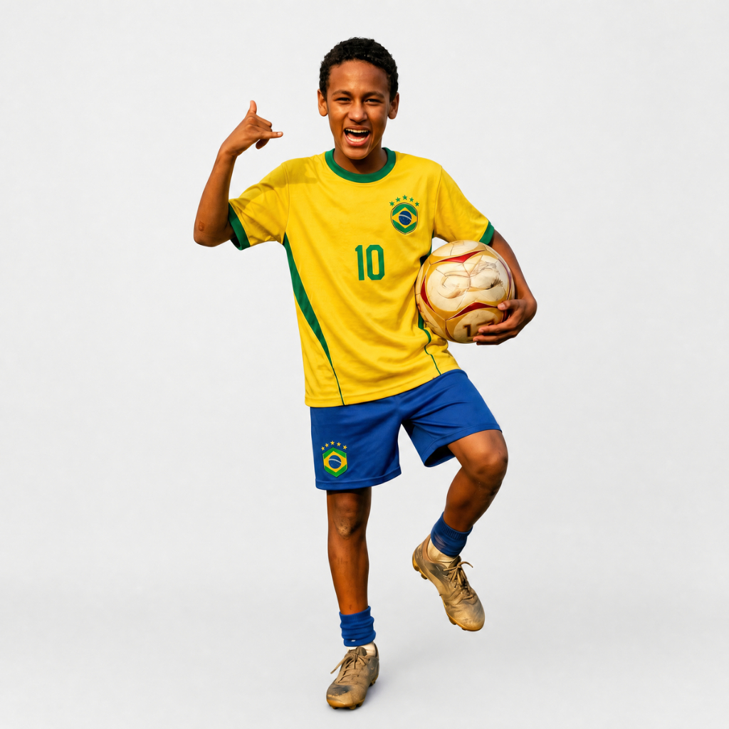 Kit Bordados Brasil Camisa e Short infantil e juvenil menino e menina