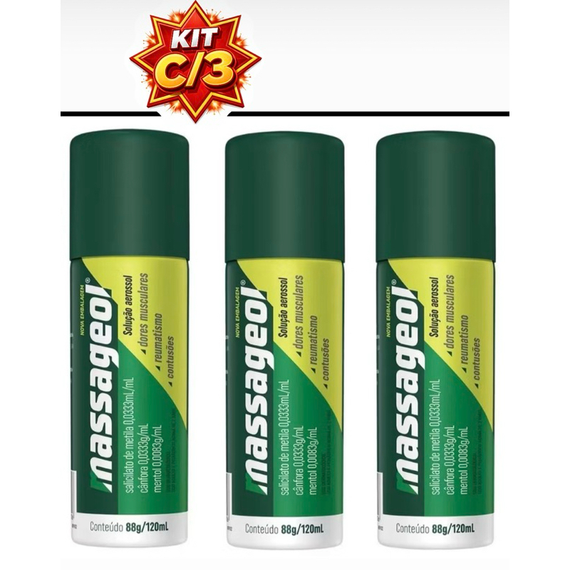 Kit c/2 ou c/3 Massageol Aerossol 120mL