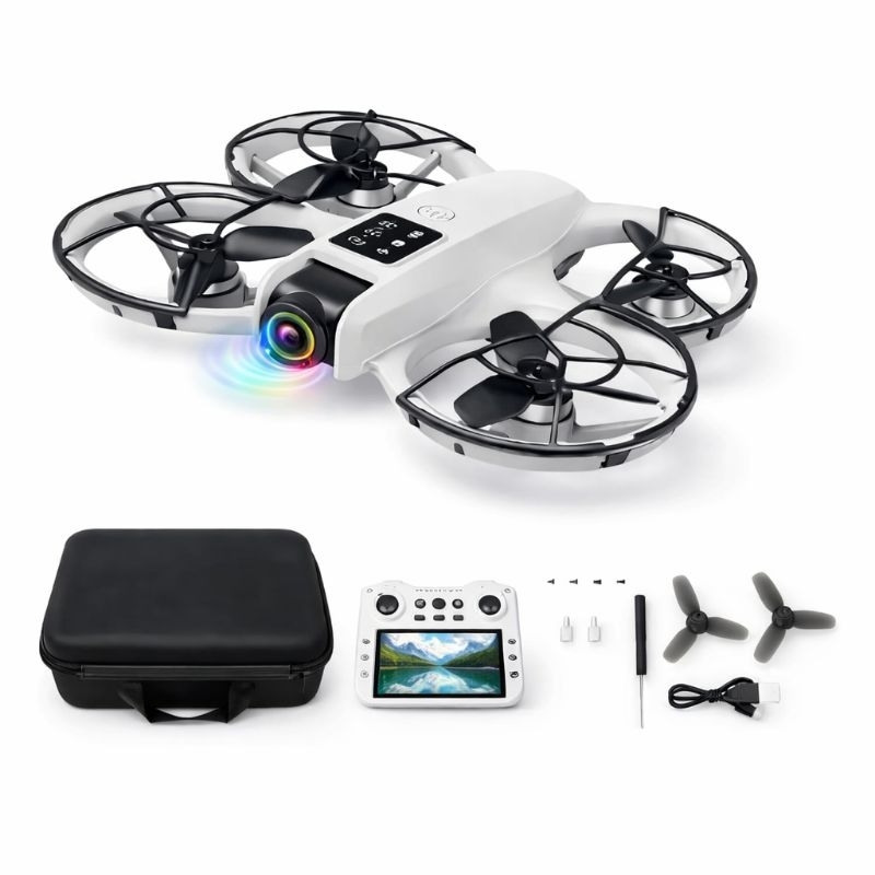 Drone GT3 Max com Tela Câmera HD Brushless Longo Alcance 200m Estável com Fluxo Óptico Ajuste de Câmera 90°