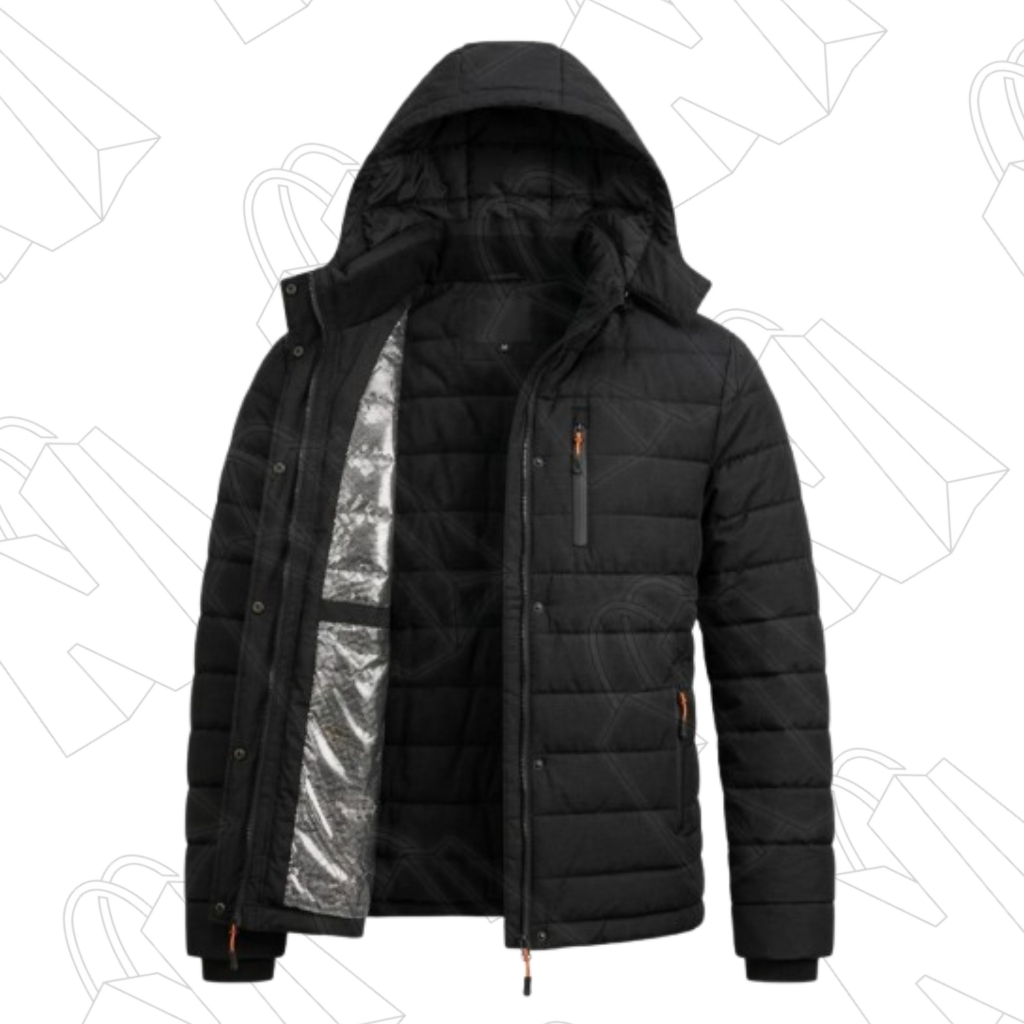 Jaqueta Bobojaco Térmica Nylon Forrada Masculina Com Capuz Removível