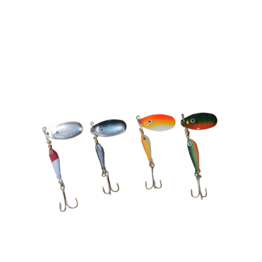 KIT COM 04 PEÇAS DE ISCAS ARTIFICIAIS SPINNERS (UMA DE CADA COR)