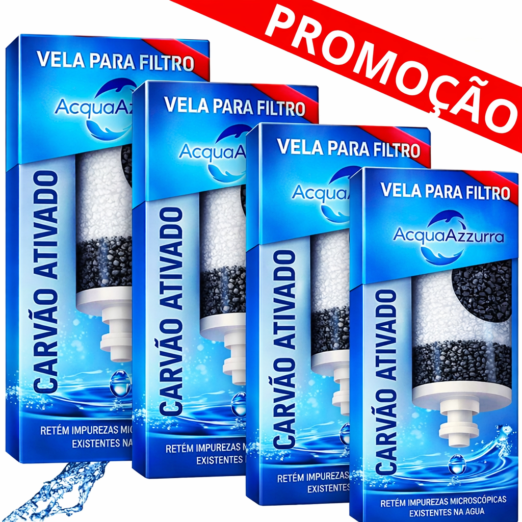 04 Velas Filtro Barro Alcalina Carvão Ativado Esterilizante - SERVE PARA TODOS FILTRO BARRO
