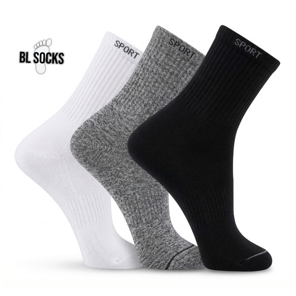 Kit 24 Pares de Meias Cano Alto Longo MESCLADA Sport Unissex Meninos e Meninas